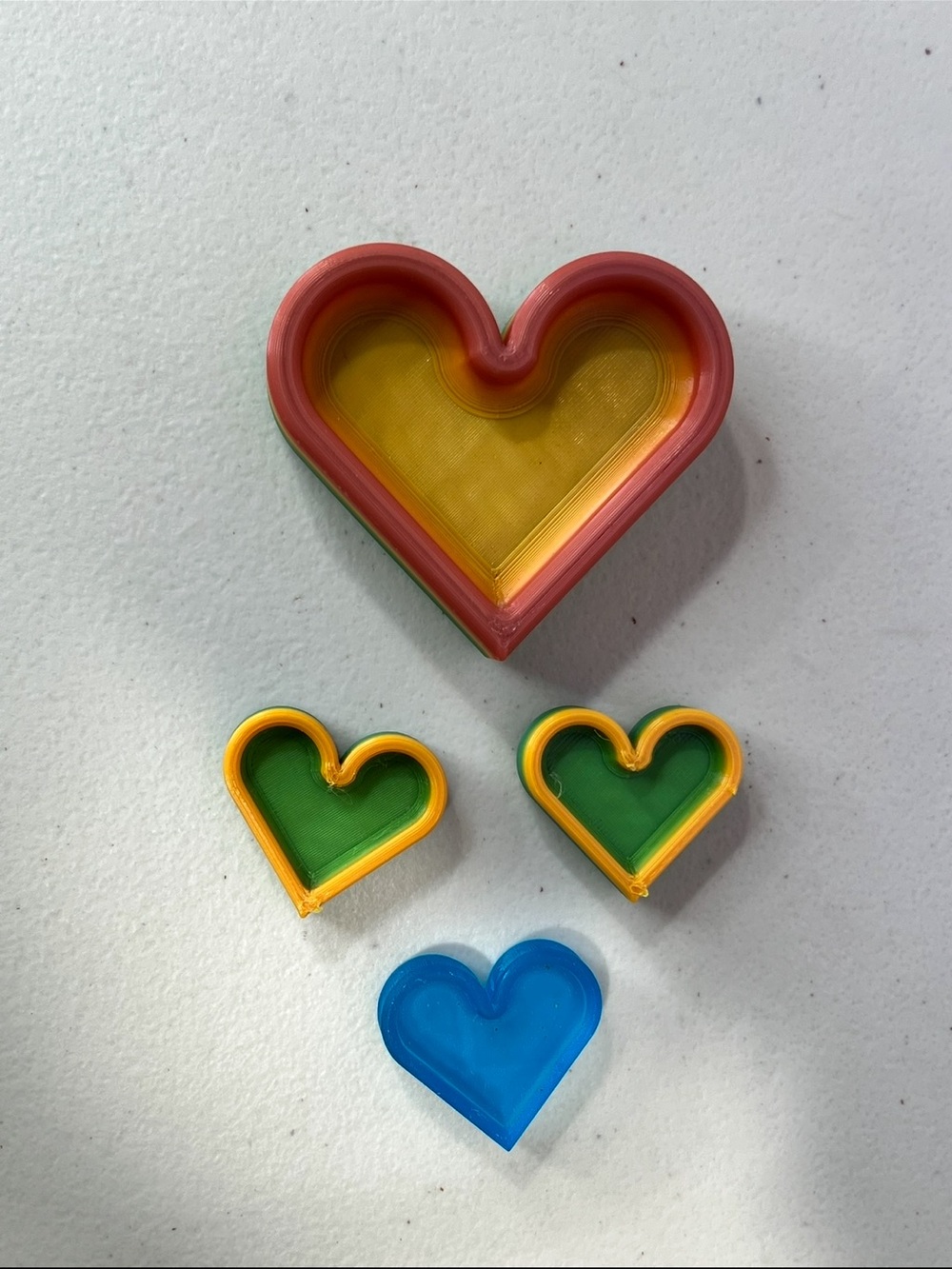 Set of Colorful Heart sphere stands jewelry holder- Yellow, Green, Blue, Pink